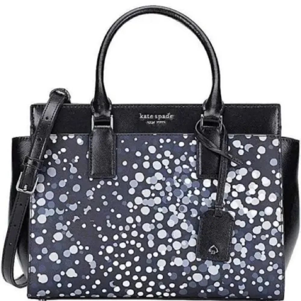 Women’s Kate Spade Black and Gray Polka Dot Satchel Bag